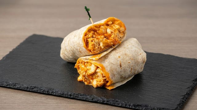 Buffalo Chicken cheese steak wrap.