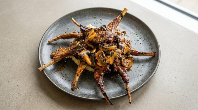 Lamb Chops Portabella.