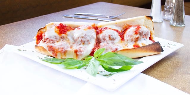 Meatball Parmigiana Sub.