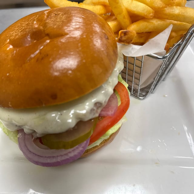 1/2 lb Turkey Cheeseburger.