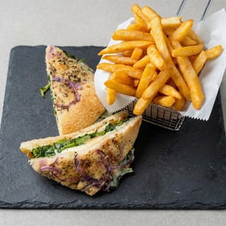 Grilled Chicken w/ Broccoli Rabe Focaccia